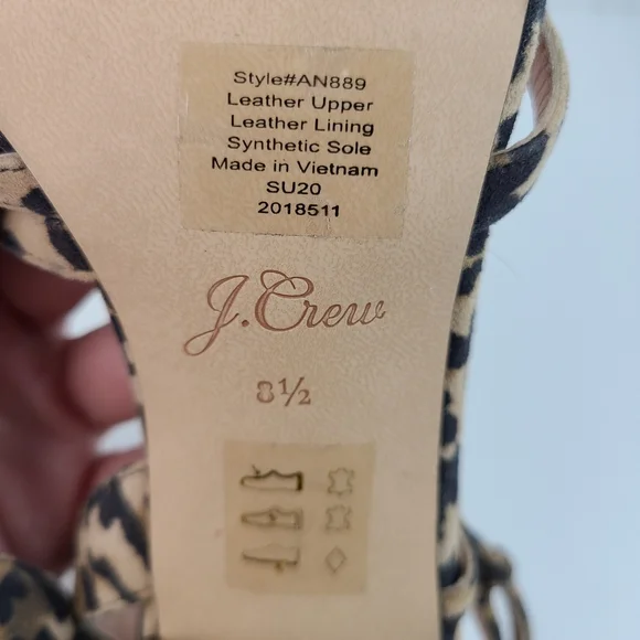 J. Crew Odette suede leather leopard print strappy block heeled sandals 8.5 - Picture 11 of 12